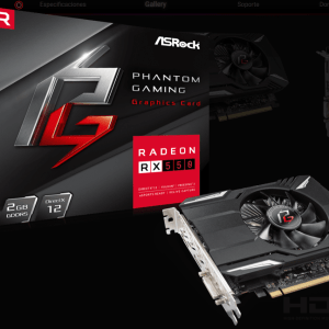 ASROCK AMD Tarjeta gráfica RX 550 PHANTOM GAMING 2GB DDR5