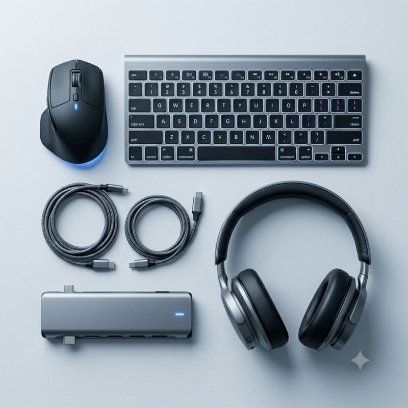 Venta de accesorios IT, teclados, mouses, audífonos y hubs USB-C para empresas y hogares