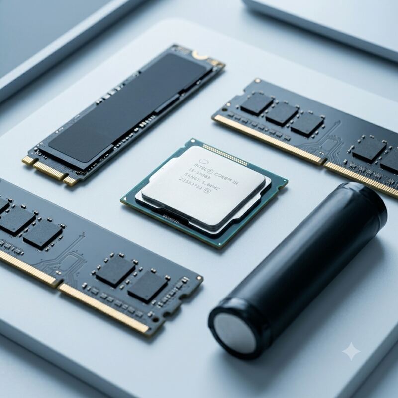 Venta de partes para computadores, memorias RAM, SSD, procesadores, servicio técnico.