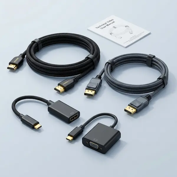 Cables HDMI DisplayPort y adaptadores USB-C a HDMI y VGA para oficinas y salas de juntas - Ingredes S.A.S