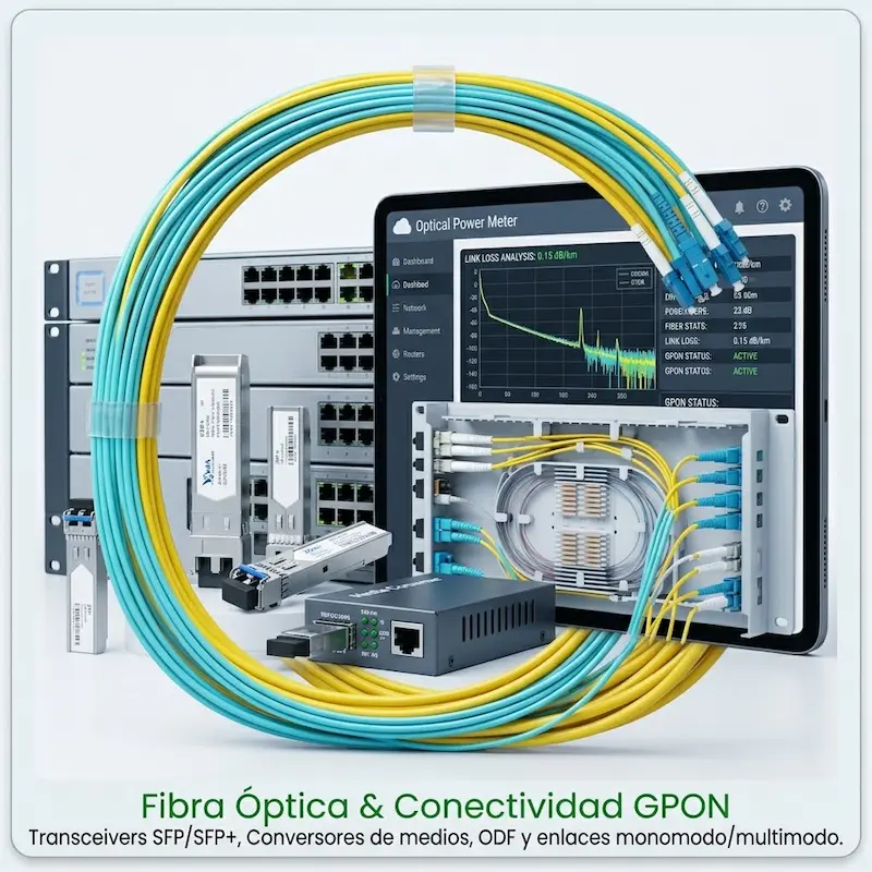 Soluciones en fibra óptica monomodo multimodo transceivers SFP y conectividad GPON Ingredes SAS